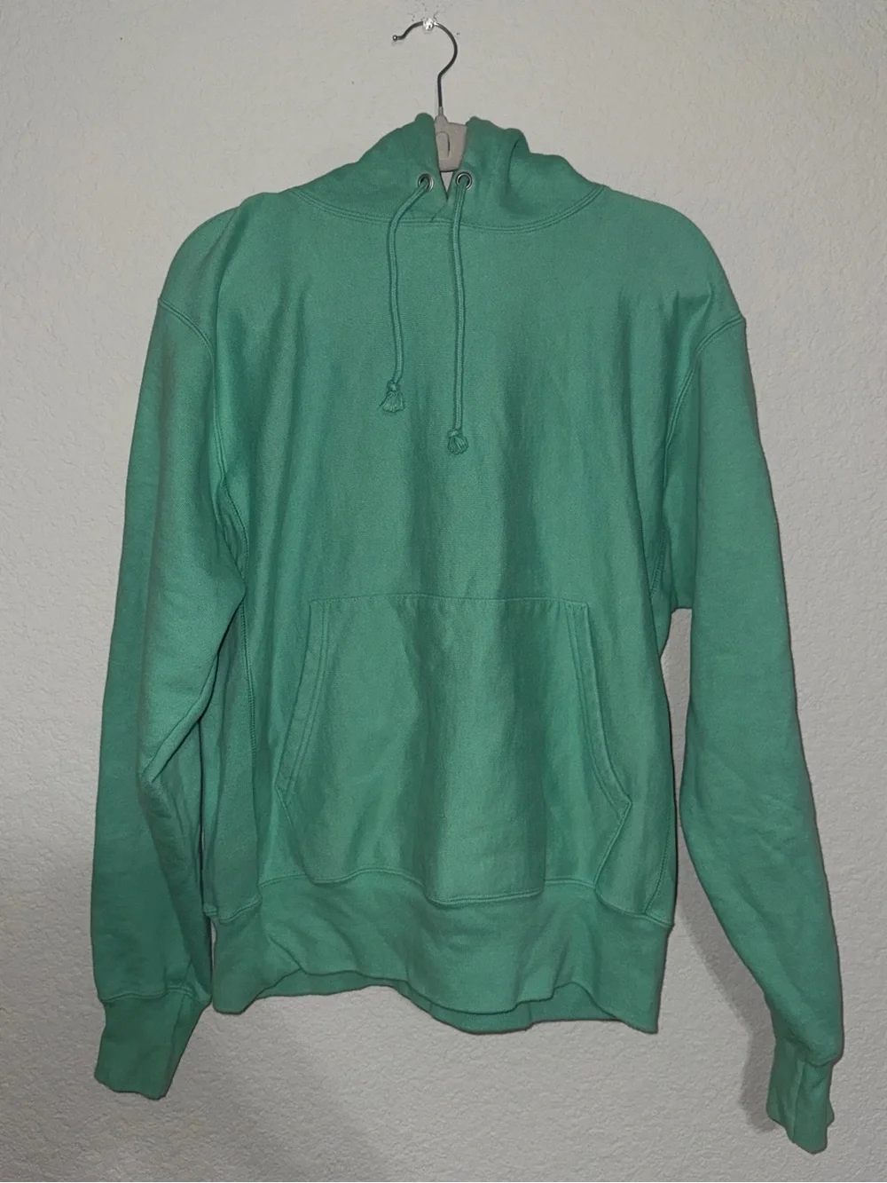 Champion Reverse Weave Blank Heavyweight Pullover Hoodie Mint Green Size M